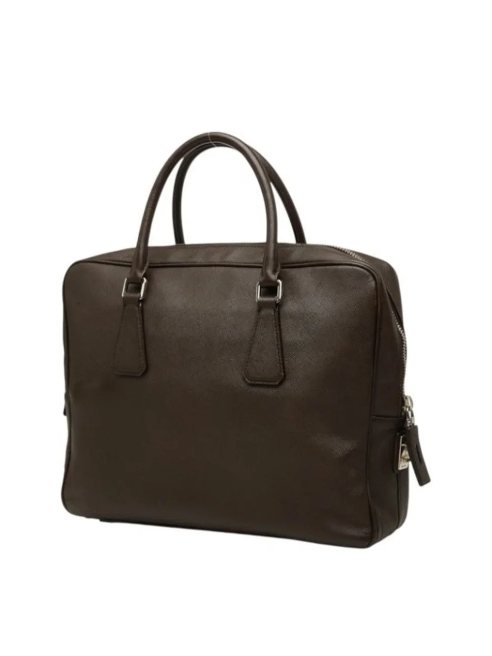 Prada Business Briefcase Brown Saffiano Leather